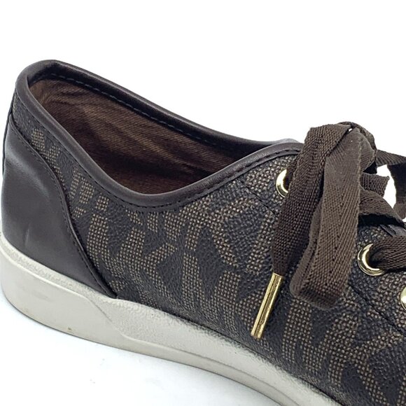 Michael Kors Womens Logo City Sneakers Shoes Brown Size 9.5M 001109 Lace Up - Picture 9 of 15